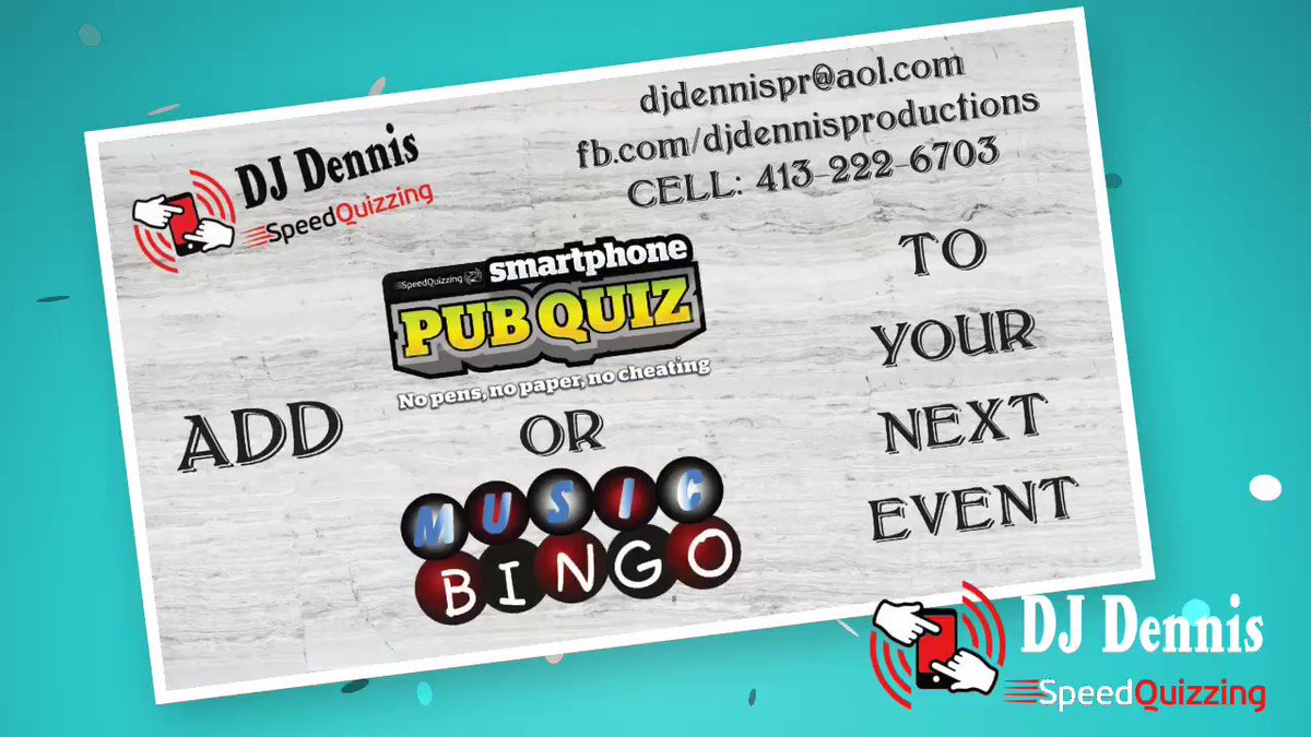 Make your next event memorable! Works for weeknight pub events too! #SpeedQuizzing #PubQuiz #Trivia #PubBingo #413Nightlife @djdennispr