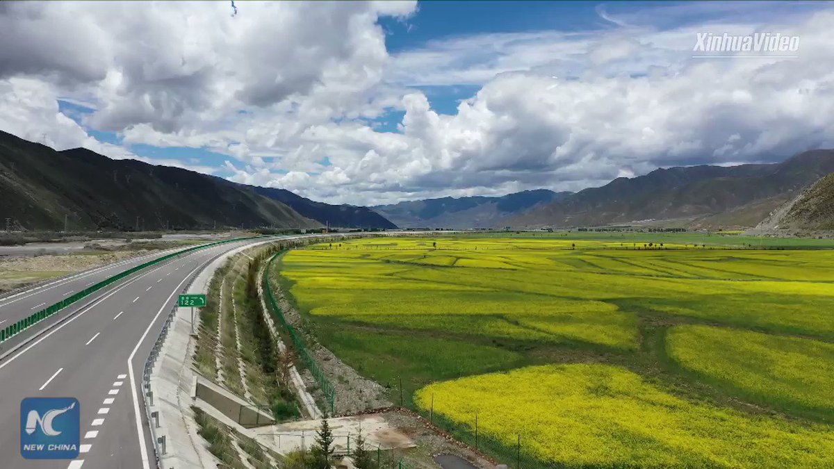 A scenic drive🚗: Breathtaking aerial view of Lhasa-Nyingchi highway in Tibet, SW China #FlyOverChina