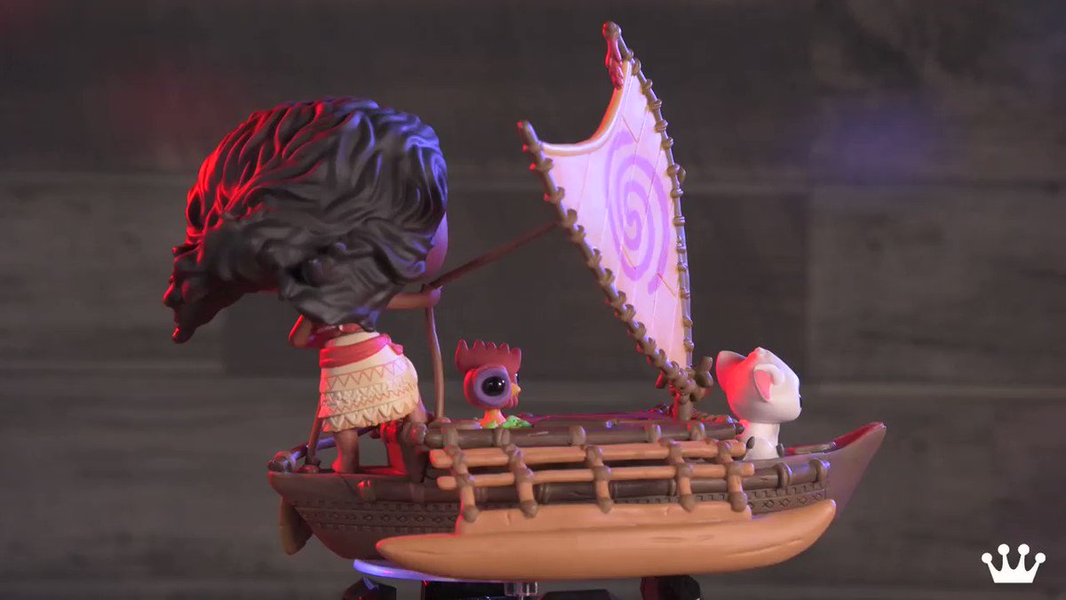 funko pop moana and pua on boat