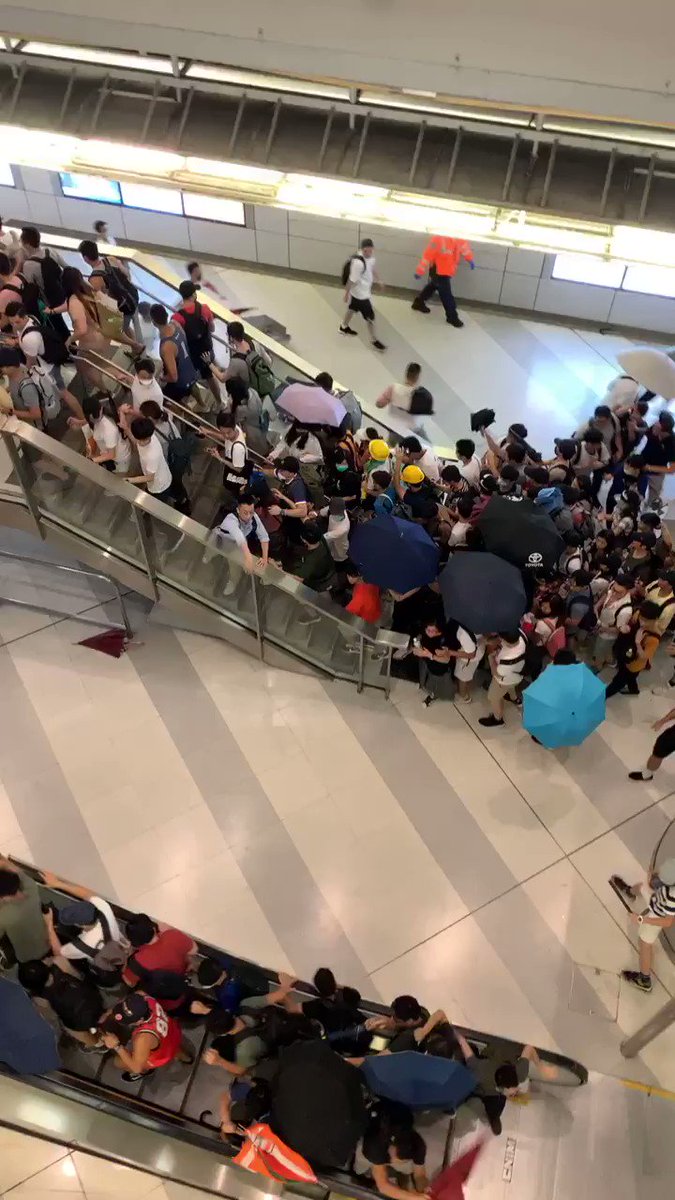 #HongKong protesters only have one question in mind now: Where was the Police? @hkpoliceforce
Video filmed inside #YuenLong MTR train station.
Men in white tee were reportedly thugs sent by different gangs to go after #HongKongProtest ers.
#extraditionbill