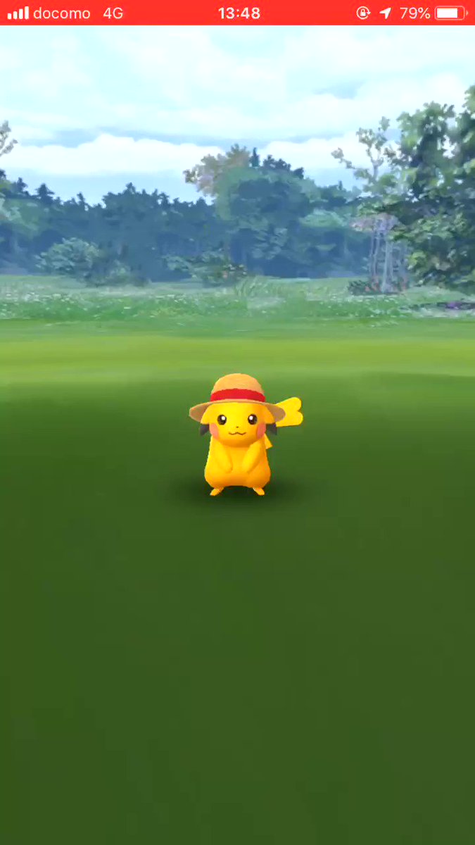 ポケモンgo ワンピースとのコラボイベントで赤いリボンの麦わら帽子ピカチュウが出現 熊本復興応援活動に協力
