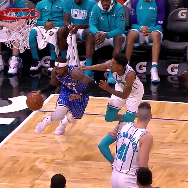 😱 TERRENCE ROSS 😱Rewind to February for #17... @FLIGHT8TROSS drives baseline and hangs for the @OrlandoMagic double-clutch reverse jam! #NBADunkWeek