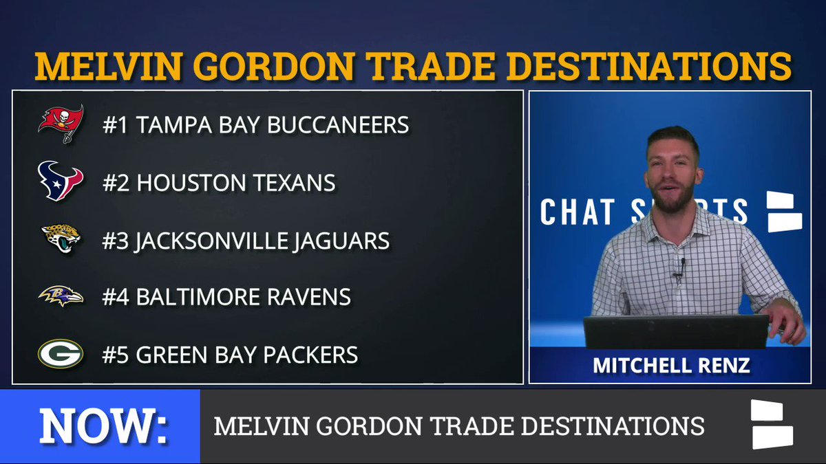 FantasyFootballPhD (@PhDFantasyFoot) on Twitter photo 2019-07-22 20:24:19 Melvin Gordon Trade Destinations: #1 Buccaneers #2 Texans #3 Jaguars #4 Ravens #5 Packers Watch Full Video: youtu.be/jG7H3T5EXTc 📺 Melvin Gordon Trade Destinations: #1 Buccaneers #2 Texans #3 Jaguars #4 Ravens #5 Packers Watch Full Video: youtu.be/jG7H3T5EXTc 📺