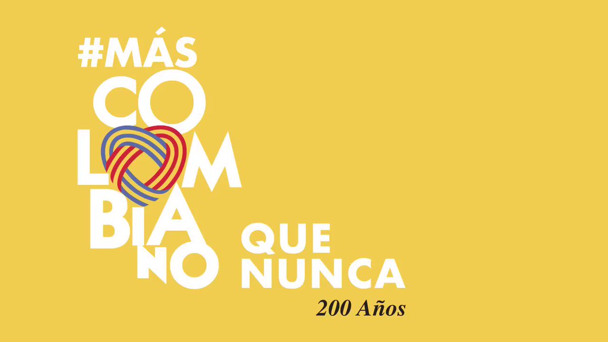 Somos un país de gente que trabaja con el corazón, que no se rinde ante las dificultades. Un país de oportunidades, lleno de esperanza, que quiere construir un mejor futuro. En este año del #Bicentenario los invito a escribir una nueva Historia. #MásColombianoQueNunca