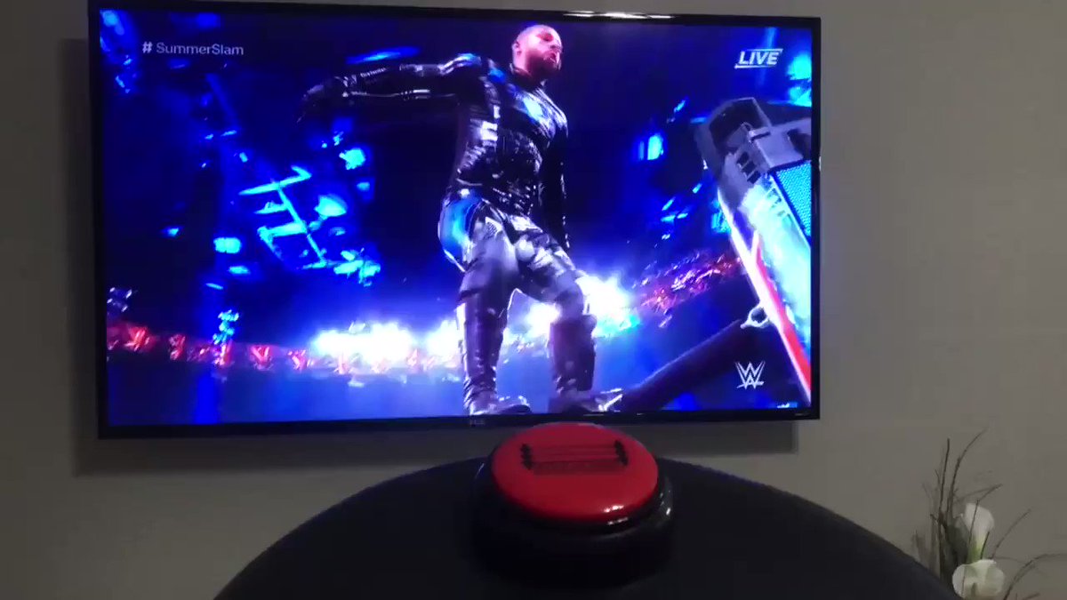 AJ Styles catches Ricochet in midair and hits a Styles Clash! #SummerSlamHOLY SH*T! HOLY SH*T!http://smarkbutton.com Get one now!#wwe #nxt #summerslam2019 #streetprofits #ricflair #theoc #SundayFunday #montezford #toronto