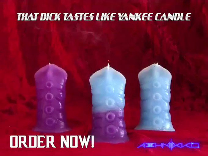 THAT DICK TASTE LIKE YANKEE CANDLE! ME AND @venuslibido MADE SOME PUMPKIN SPICED TENTACLE DICK CANDLES