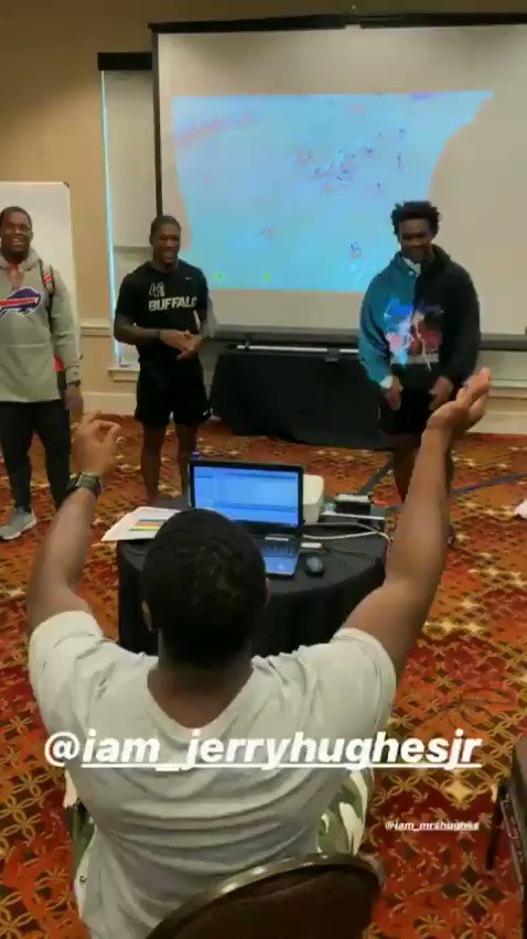  rookies serenading Jerry Hughes with a rendition of Happy Birthday.  : Harrison Phillips - IG 