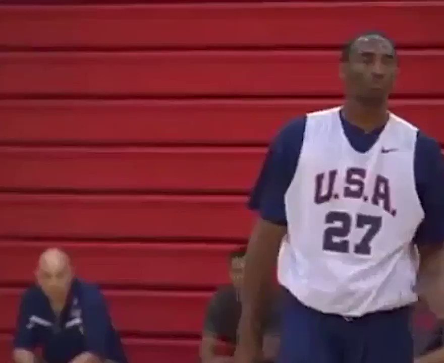 RT @ThrowbackHoops: Kobe Bryant leading Team USA practice. He even added a little bit of trash talk in there. (2007) https://t.co/j9OZBwMsTE
