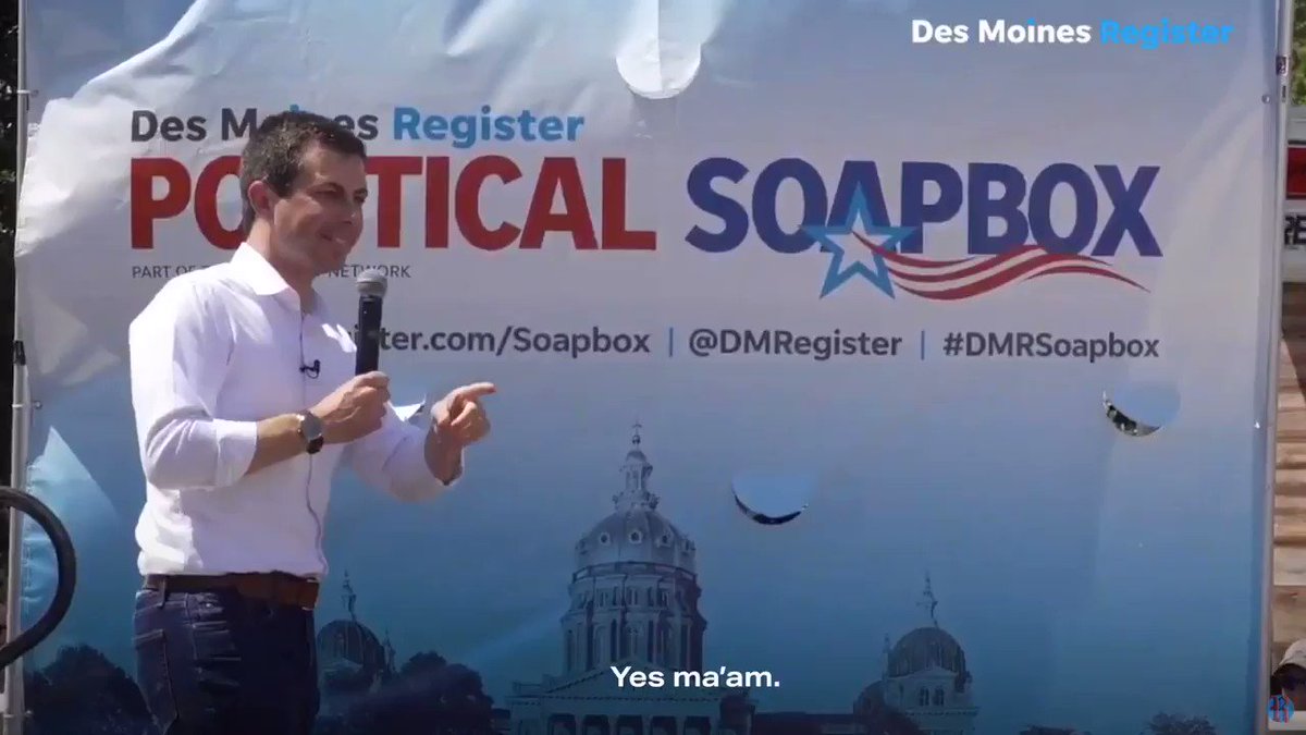 Pete Buttigieg (@PeteButtigieg) on Twitter photo 15/08/2019 16:50:05 Rules of the road for the #IowaStateFair: 1. Eat everything ✔️ 2. Ride the slide ✔️ Rules of the road for the #IowaStateFair: 1. Eat everything ✔️ 2. Ride the slide ✔️