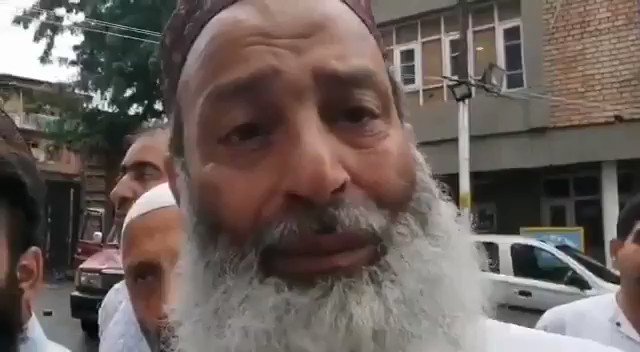 Zeeshan Khan (@IbnKhayyam) on Twitter photo 2019-08-17 09:40:33 The most devastating part of this video isnt the sight of a 62-year-old Kashmiri man weeping. It is that he is compelled to thank the Indian occupation regime for granting him a one-minute conversation with his son. This humiliation is unbearable! The most devastating part of this video isnt the sight of a 62-year-old Kashmiri man weeping. It is that he is compelled to thank the Indian occupation regime for granting him a one-minute conversation with his son. This humiliation is unbearable!