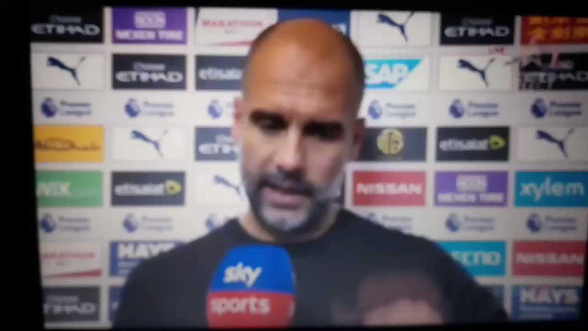 👀 Pep talking about Liverpool’s Super Cup game after a Premier League fixture between Man City and Tottenham 🤔🤔