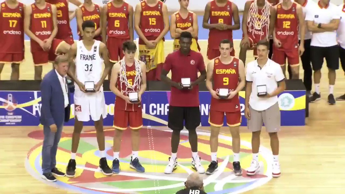 Your #FIBAU16Europe all-⭐5️⃣:🇫🇷 Victor Wembanyama🇪🇸 Juan Nunez Garcia🇹🇷 Adem Bona🇪🇸 Ruben Dominguez Gonzalez🇮🇹 Matteo Spagnolo