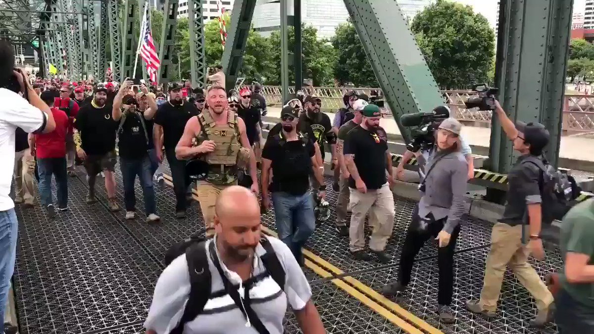 Look at all those Proud boys wearing MAGA hats and flashing white power signs.
I wonder why everyone thinks Trump is a white supremacist and why he doesn't condemn them...