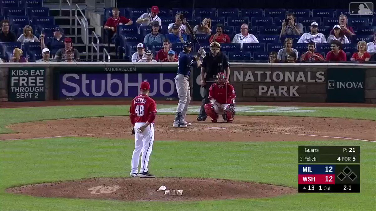 Christian Yelich launches No. 41 💥
He has re-joined Trout and Bellinger atop the MLB home run rankings. (via @MLB)