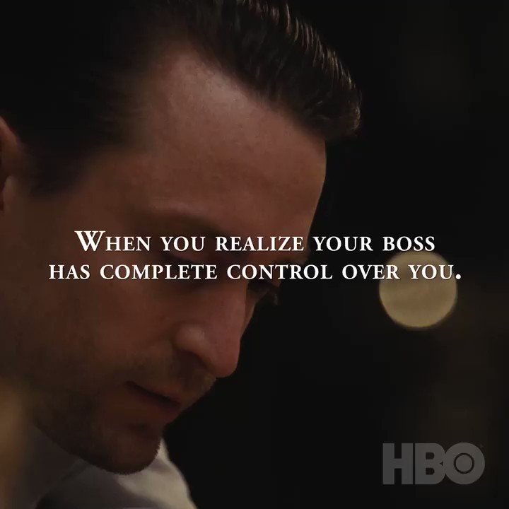 HBO (@HBO) on Twitter photo 18/08/2019 15:16:16 Quick cure for Sunday scaries: watch Succession and realize your boss isn't THAT bad. Quick cure for Sunday scaries: watch Succession and realize your boss isn't THAT bad.