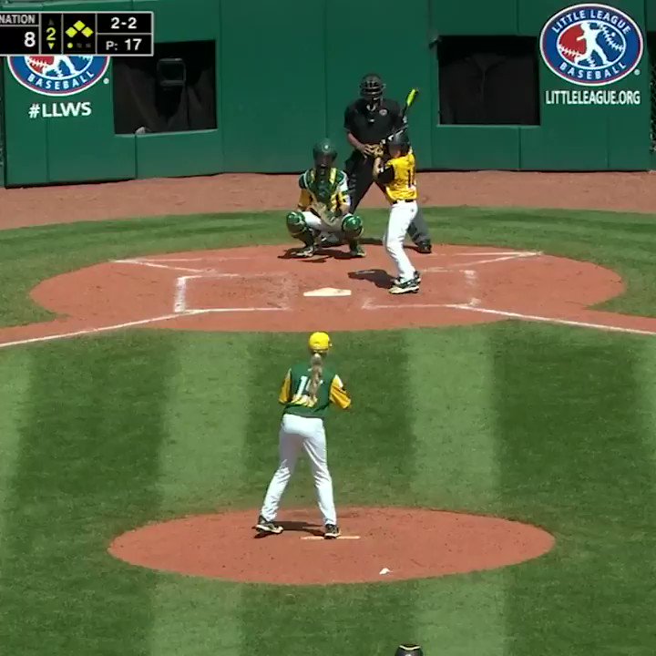 Struck him out looking, then makes a play for the highlight reel.
Maddy Freking can do it all 😤 #LLWS