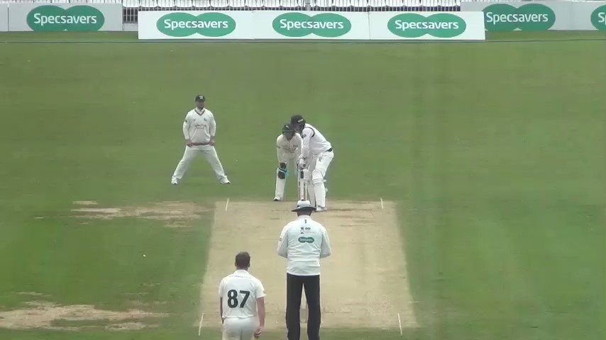 REPLAY | Liam Patterson-White claims the wicket of Brook for 18 as the batsman tries to hit over the top but can only find Jake Ball at mid-on. Follow #YorksvNotts live 👉http://socsi.in/g_QR3tY