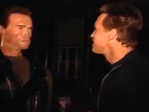 RT @Thisisnotporn: Arnold Schwarzenegger with his animatronic double on the set of Terminator 2: Judgment Day. https://t.co/L50mwfQ3QL
