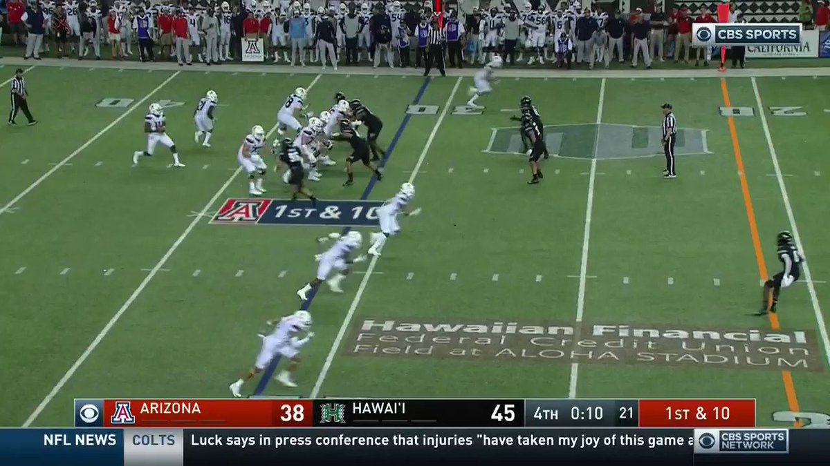 Arizona was about to send the game into overtime in dramatic fashion...then it didn't. Wildcats drop one to Hawaii 45-38.