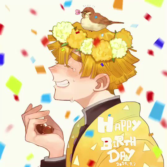 ネエロさんがTwitterに投稿した我妻善逸(鬼滅の刃)のイラスト。