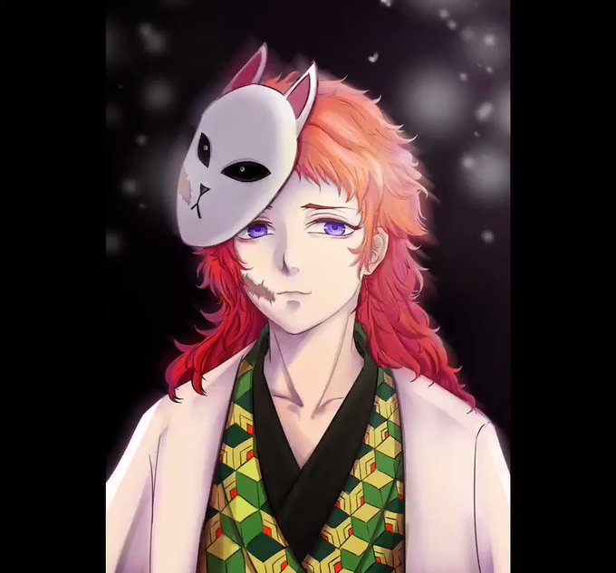 NapoleonさんがTwitterに投稿した錆兎(鬼滅の刃)のイラスト。