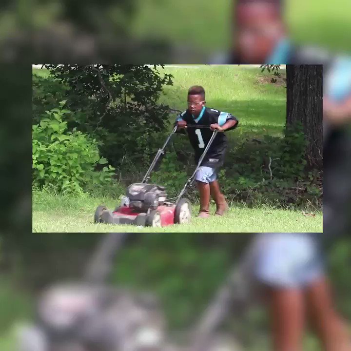 12-year-old Jaylin Clyburn started mowing lawns to save for college this