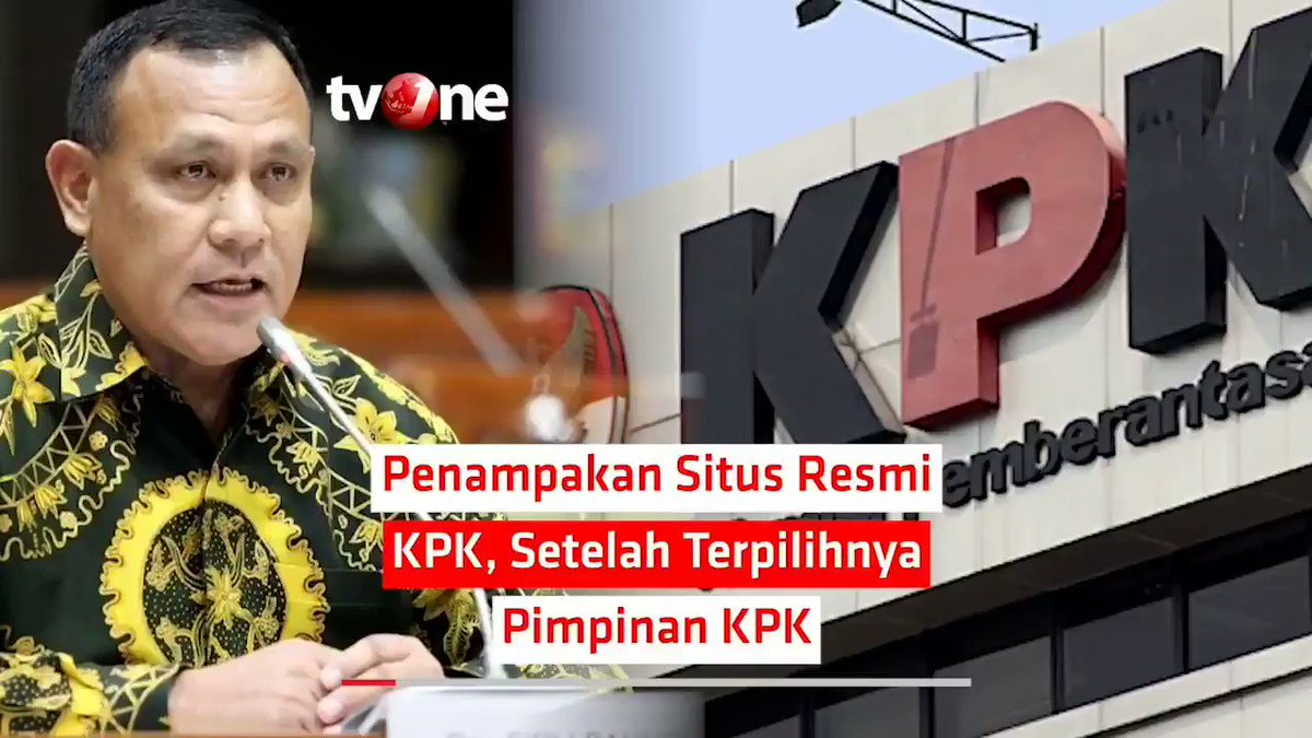 PENAMPAKAN SITUS RESMI KPK, SETELAH TERPILIHNYA PIMPINAN KPKTampilan awal di situs web KPK berubah menjadi warna hitam. Layar hitam itu berada di awal saat kita mengunjungi situs tersebut. Tak hanya itu, ada tulisan kecil berwarna putih dengan tagar #saveKPK#NewsOne #ViralNews