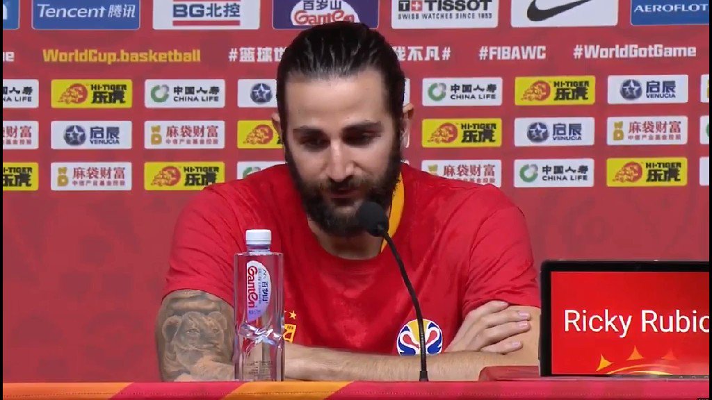 Ricky Rubio: "I lost my mom three years ago. She was behind me and pushing me every day to get the best out of me. I know there's nobody in this world who loved me more than her. She's still driving me every day. Even if she's not here, I feel it."
#FIBAWC