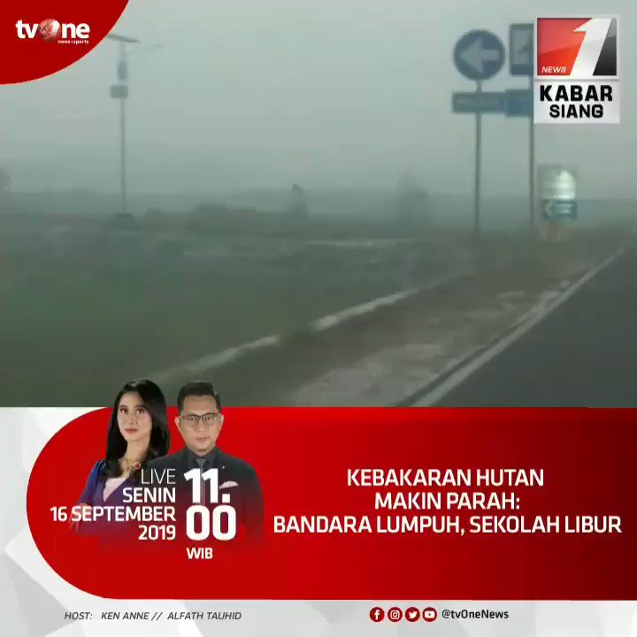 Kebakaran hutan makin parah: Bandara lumpuh, sekolah libur. Saksikan Kabar Siang Senin, 16 September 2019 jam 11.00 WIB hanya di tvOne & streaming tvOne connect, android http://bit.ly/2EMxVdm & ios http://apple.co/2CPK6U3 . #KabarSiangtvOne