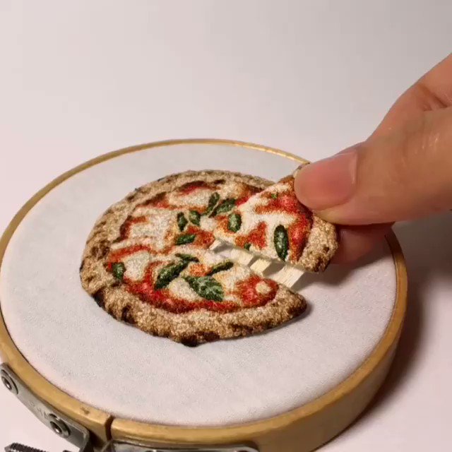 Embroidered stitches that look good enough to eat. https://www.instagram.com/p/B2enm-wA_6l/