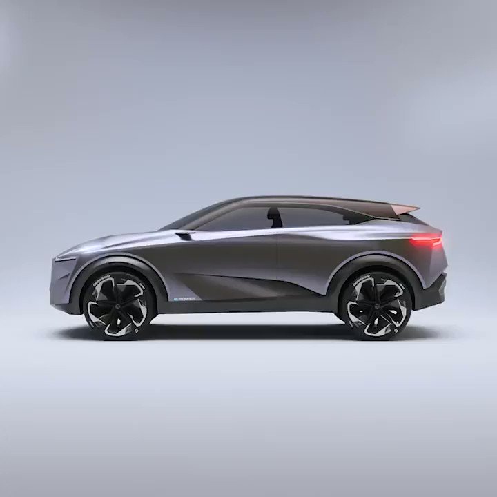At the rear of the #NissanIMQ, a vertical character line drops from the rear lights to separate air as it passes down the side while its driving, aiding aerodynamic performance. #Nissan #IntelligentMobility