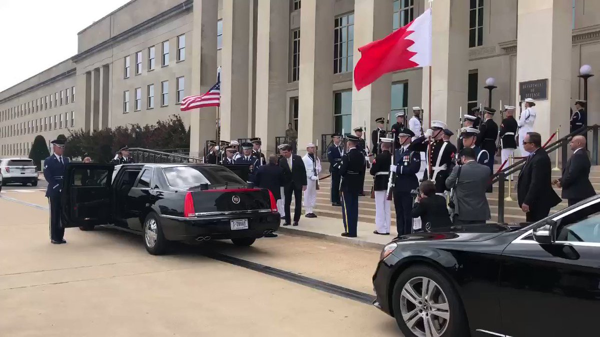 Lara Seligman on Twitter "Esper greets Prince Salman bin Hamad Al