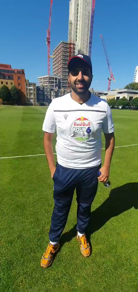 Making his debut for The Barmy Army, @JUGSYAVFC 🙌🏏It's a beautiful day for @RedBullUK's Four 6 Tournament! #RedBullFour6
