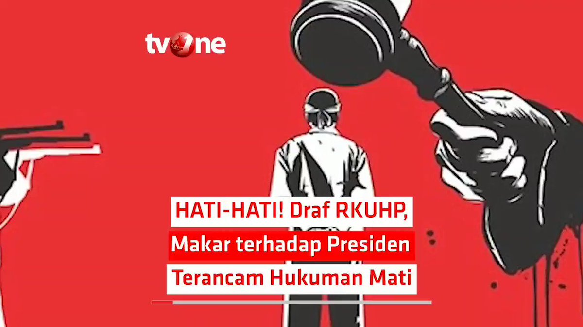 HATI-HATI!! DRAF RKUHP, MAKAR TERHADAP PRESIDEN TERANCAM HUKUMAN MATIPasal makar yang masuk dalam draf Rancangan Kitab Undang-Undang Hukum Pidana dinilai masih bermasalah. Kesimpulan diungkap pelbagai pihak mulai dari Aliansi Nasional Reformasi KUHP hingga Komnas HAM#NewsOne