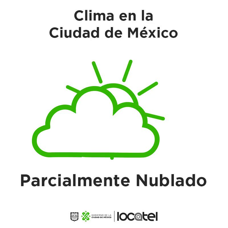 Empezamos el fin de semana con temperaturas que van de los 25°C a los 13°C en la Ciudad de México, con un cielo parcialmente nublado. #FelizSábado