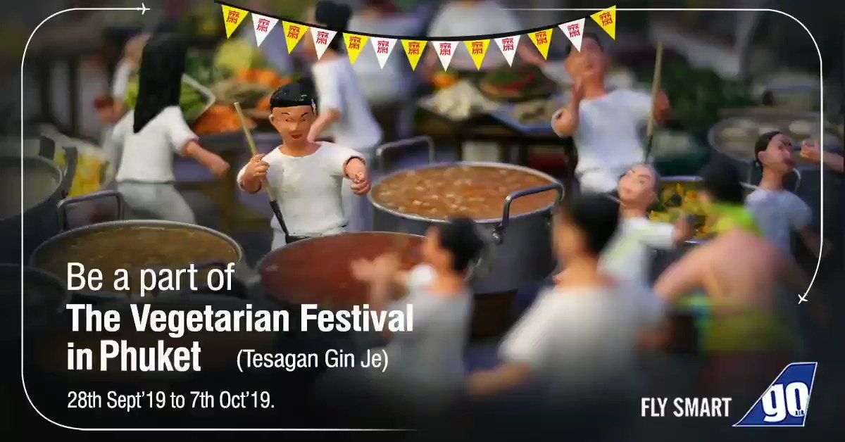 Visit the most awe-spicious festival in #Thailand.Tantalise your taste buds with a variety of vegetarian street food delicacies at The Vegetarian Festival in #Bangkok and #Phuket.Book your daily direct flights now: https://bit.ly/2kLH24Oย