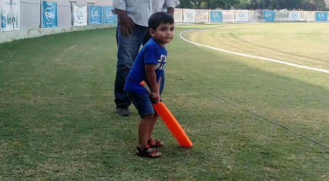 There was a time when they taught me how to play and now Zafar Bhai and @Azamkhanpcc Bhai are teaching my boy Abdullah. Time flies! :)