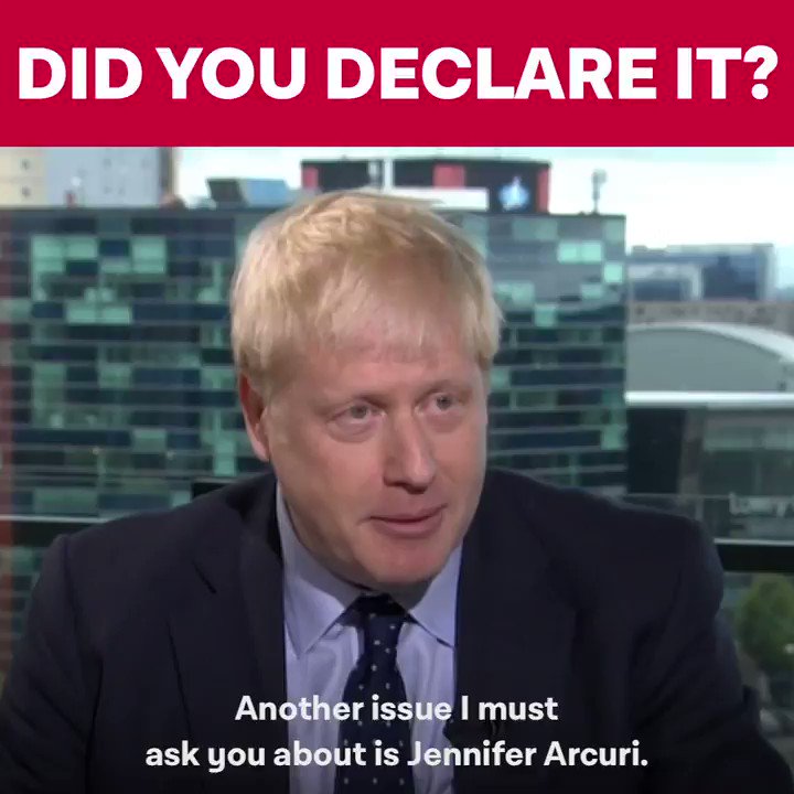 The Insider (@The_InsiderUK) on Twitter photo 2019-09-29 12:40:37 Boris Johnson again refusing to answer questions about allegations of serious conflicts of interest. He was asked six times on #Marr; and six times he failed to give a straight answer. Boris Johnson again refusing to answer questions about allegations of serious conflicts of interest. He was asked six times on #Marr; and six times he failed to give a straight answer.