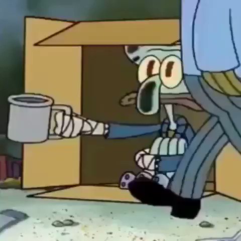 تويتر All Reaction Videos على تويتر Spare Coochie Spare Coochie Ma M Homeless Squidward Living Inside Of Box Begging For Coochie Reaction Video Meme Https T Co Hxwtnx78ck
