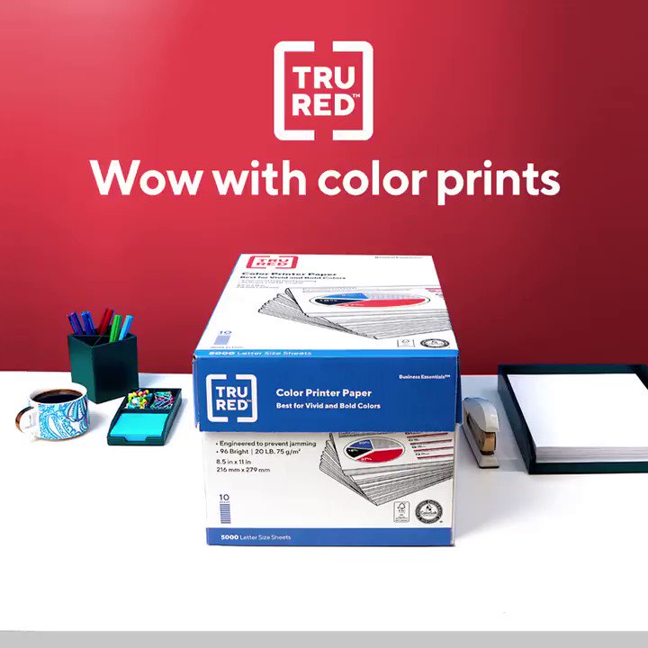 Staples on X: When not just any paper will do. #MeetTRURED printer paper,  so vibrant your work can't help but shine:    / X