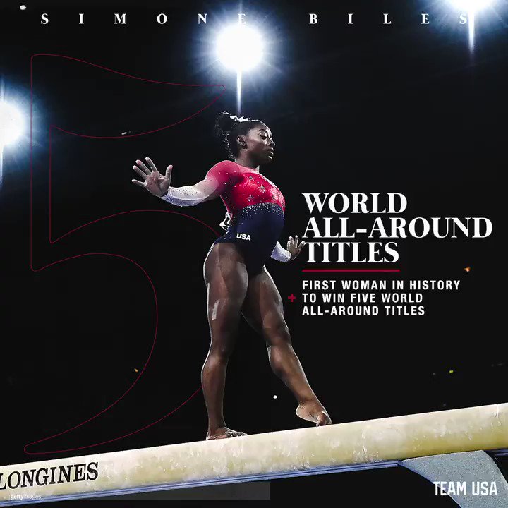 Simone Biles wins fifth all-around gymnastics world title