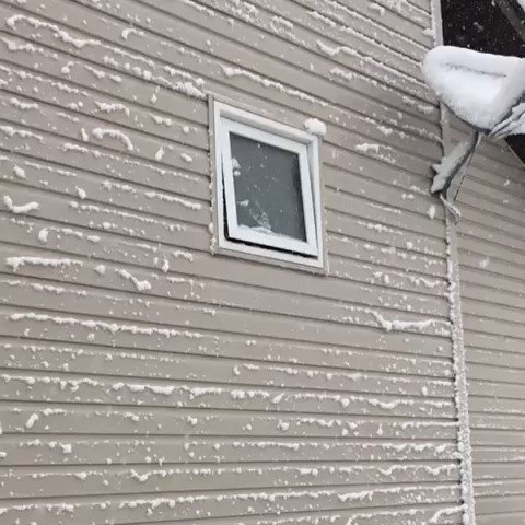 When your signal goes down in Canada. #snow #mbstorm #hockey #onlyincanada #canada #hockeystick
