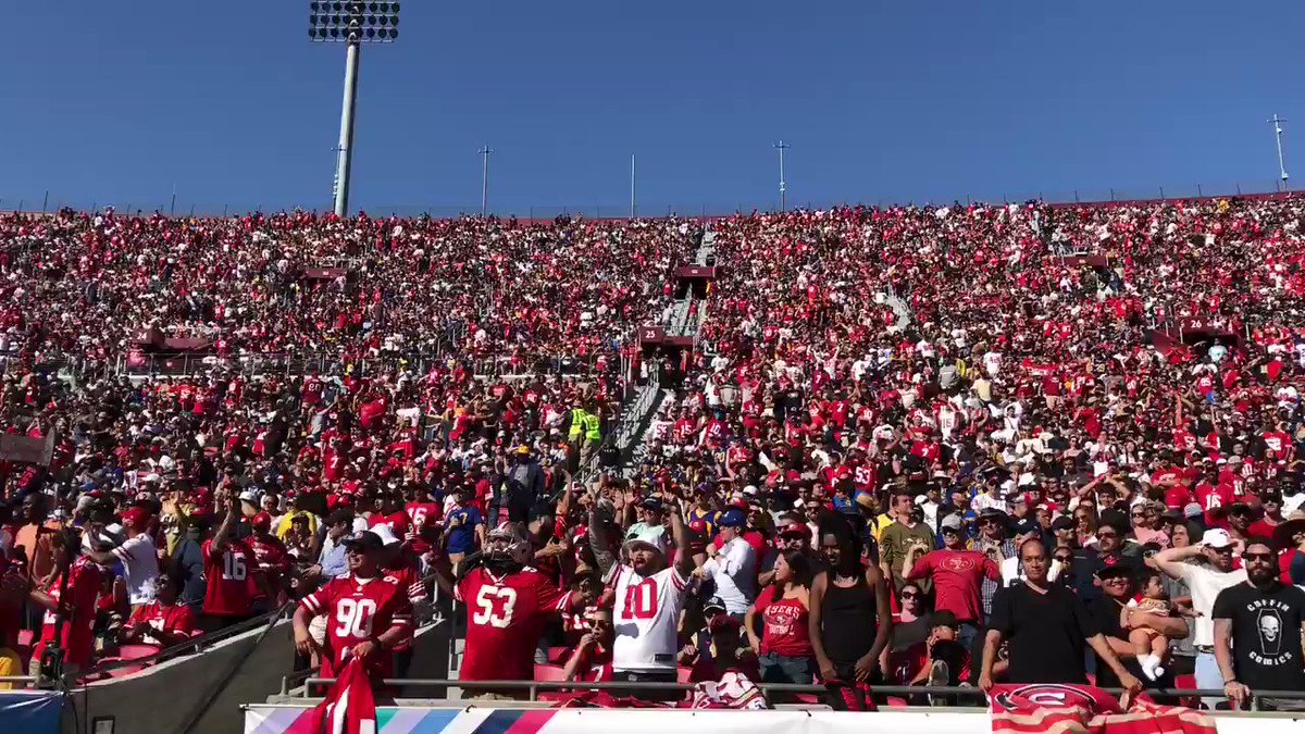 Sea Of Red': San Francisco 49ers Fans Expected to Outnumber Los Angeles Rams  Fans - Sports Illustrated LA Rams News, Analysis and More