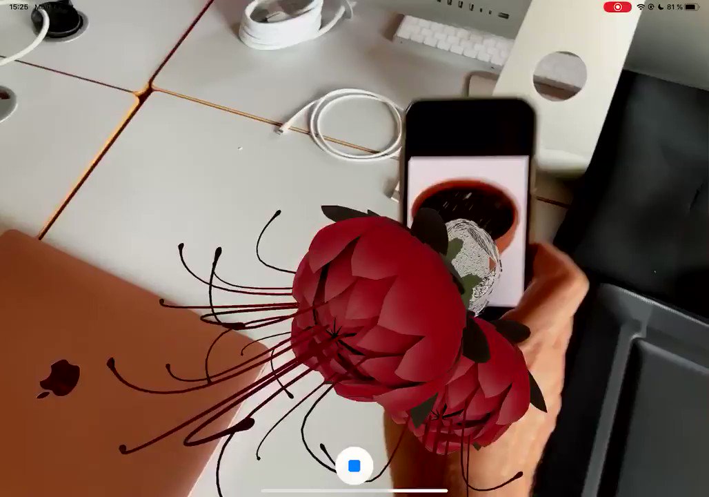 Good example #RealityComposer using image target π― & custom usdz files πΊ in glass vase=> https://t.co/gWVjhT0iLd