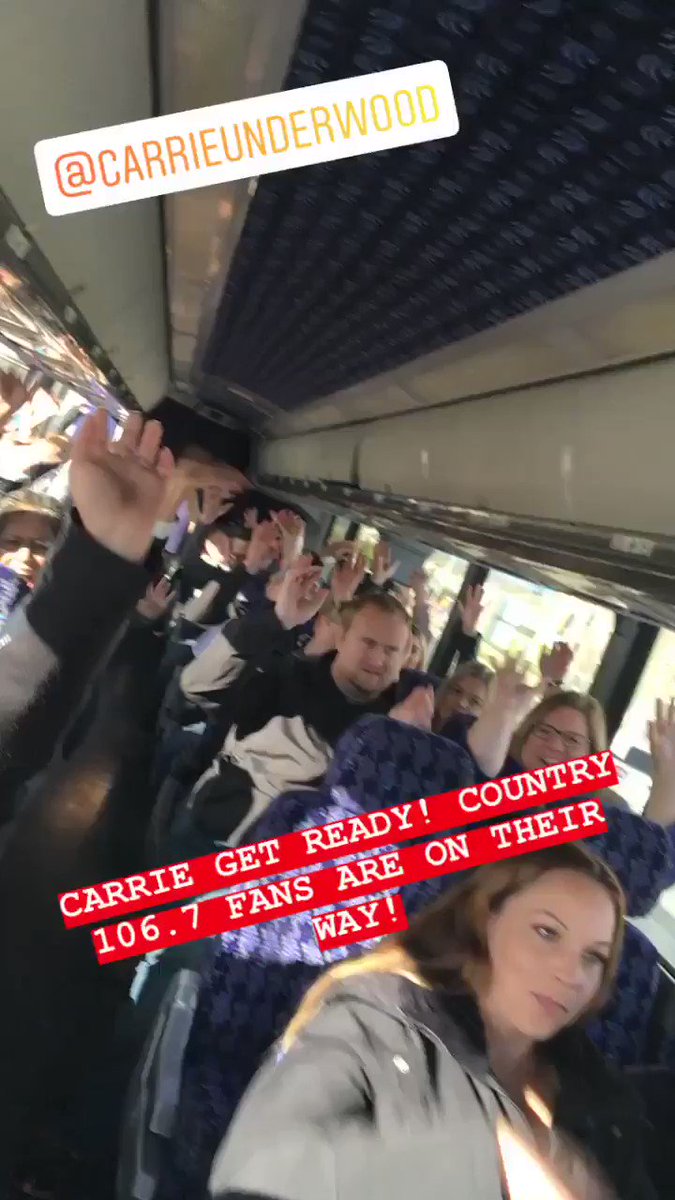 The Country 106.7 bus is packed, ready and on its way to the @ScotiabankArena for @carrieunderwood π#CryPrettyTour360