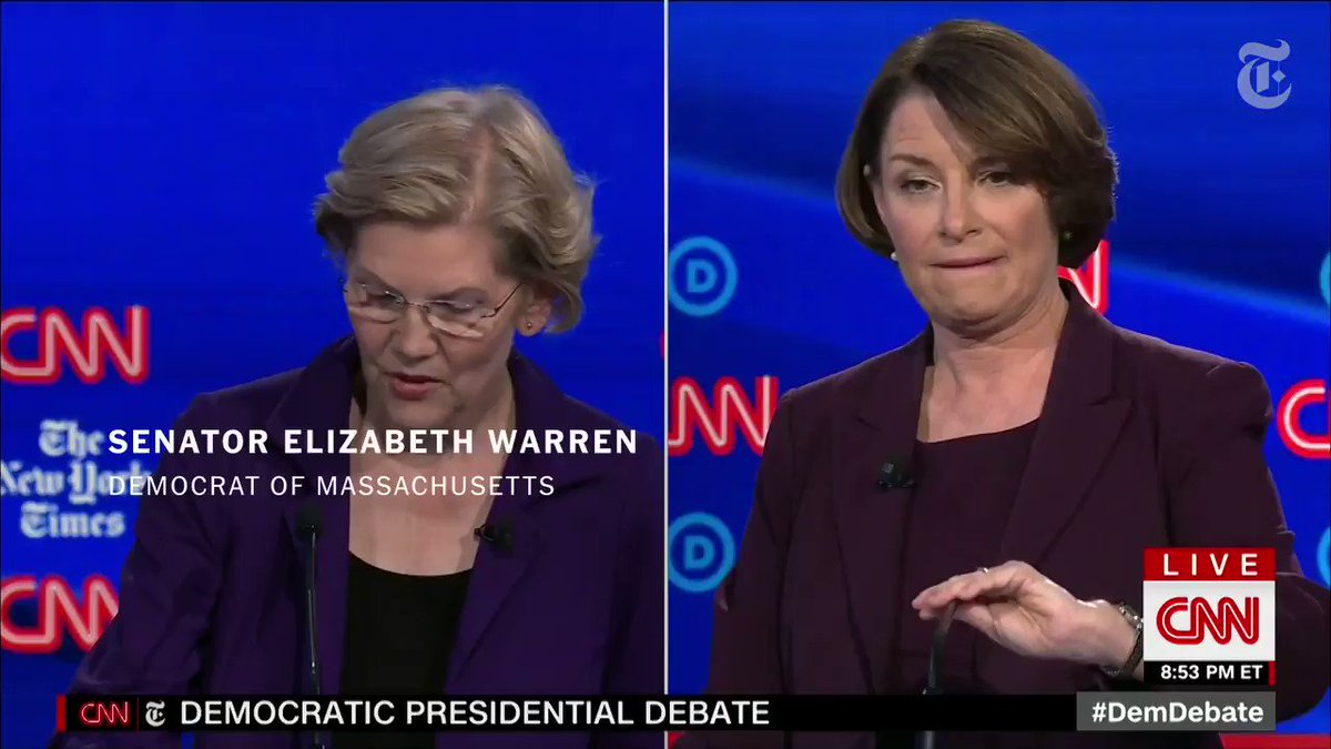 Elizabeth Warren defends her proposed wealth tax, saying top billionaires make their money off accumulated wealth: "Taxing income is not going to get you where you need to be the way taxing wealth does. The rich are not like you and me."
https://nyti.ms/2MI8cDz