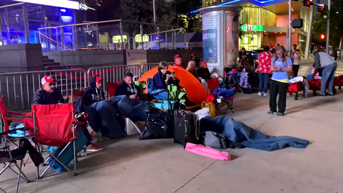 People lining up in Dallas more than 24 hour in advance of Trump rally!