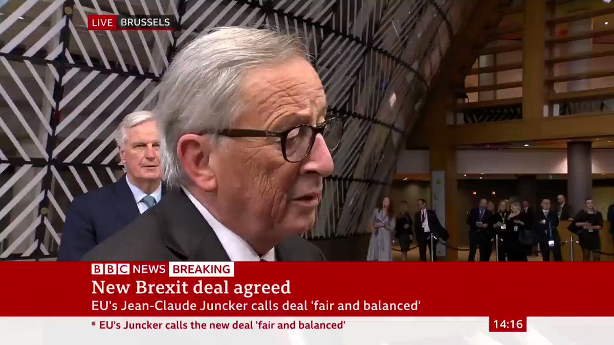 "We have a deal so why should we have a prolongation?"EU Commission President Jean-Claude Juncker says there is no need to extend the Brexit deadline, after UK and EU reach new #BrexitDeal Latest: http://bbc.in/31tpZnq