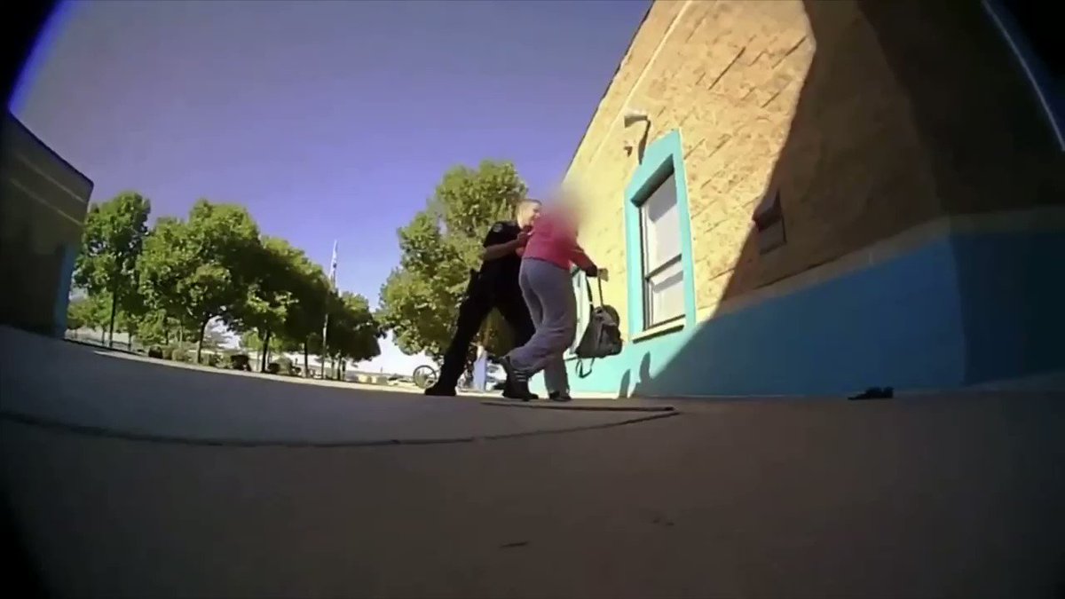 Farmington, NM police officer Zachary Christensen has resigned after video showed him roughing up a sixth grader. The officer denied he was using excessive force on the 11-year-old girl even after a school administrator told him she is not a threat to anyone. https://t.co/Rhz6p4rS9Z
