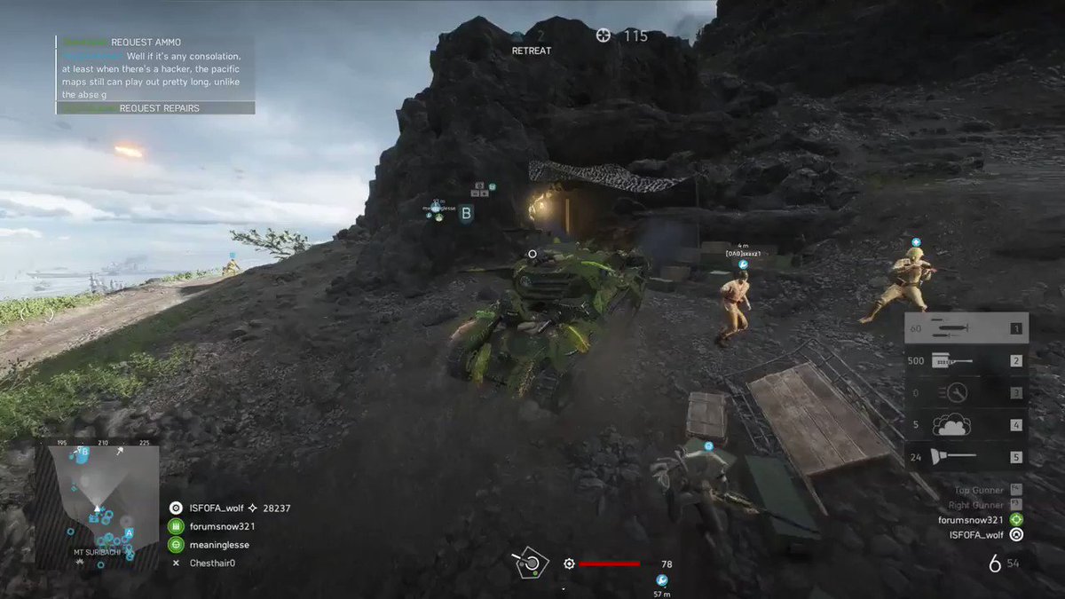 Isfofa うるふ S Tweet 硫黄島の洞窟に籠るチハが異常に強いbfv